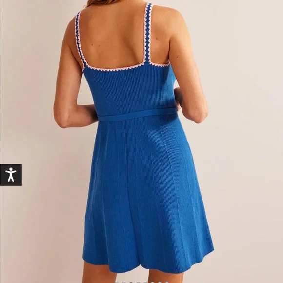 Boden NWT Crochet-Trim Knitted Ribbed Midi Dress M 8R - Picture 2 of 6
